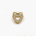 Bague cœur strass doré