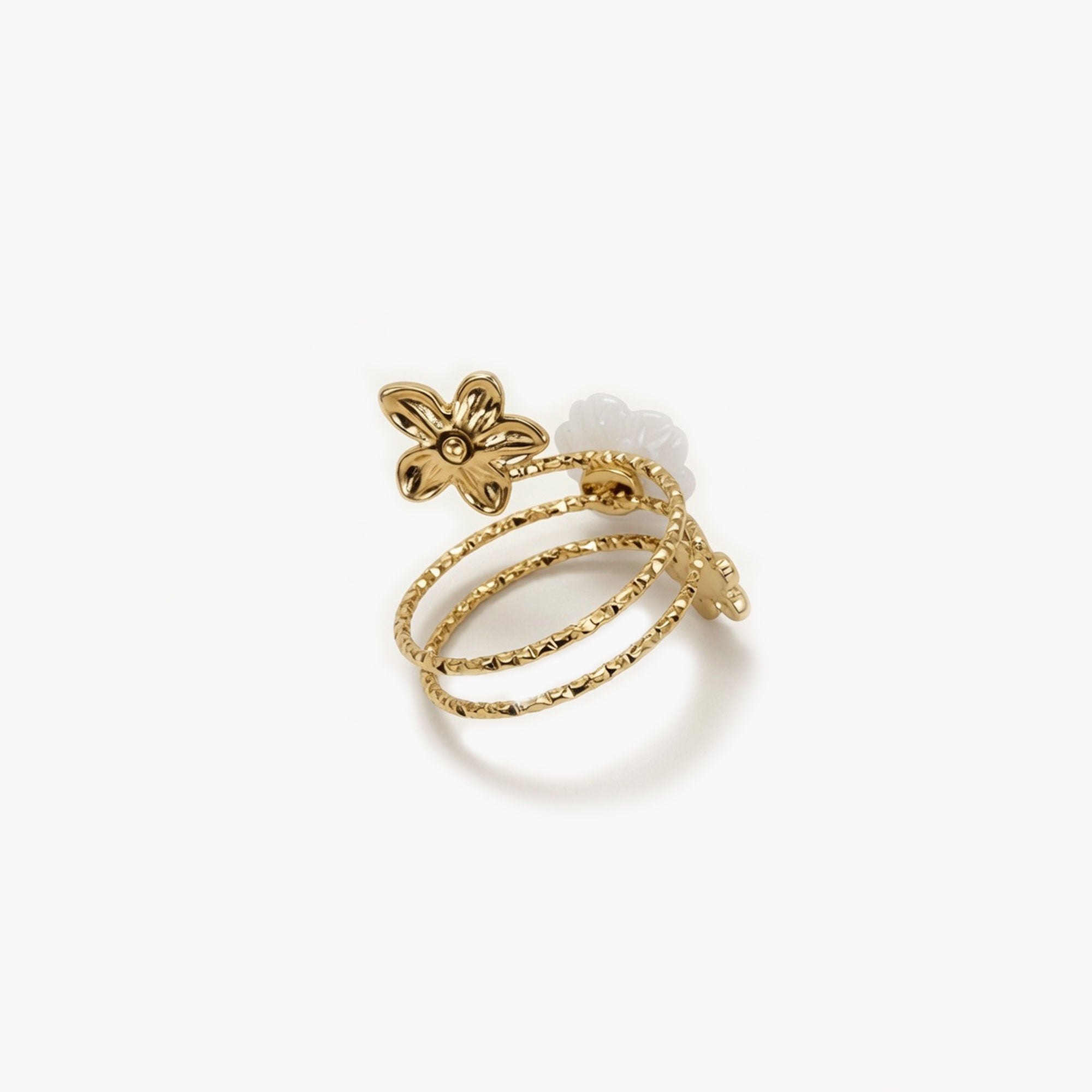Bague FLORA trio blanc