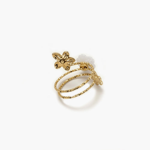 Bague FLORA trio blanc