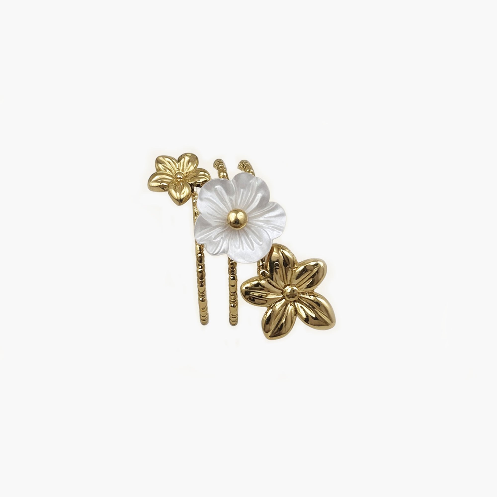 Bague FLORA trio blanc