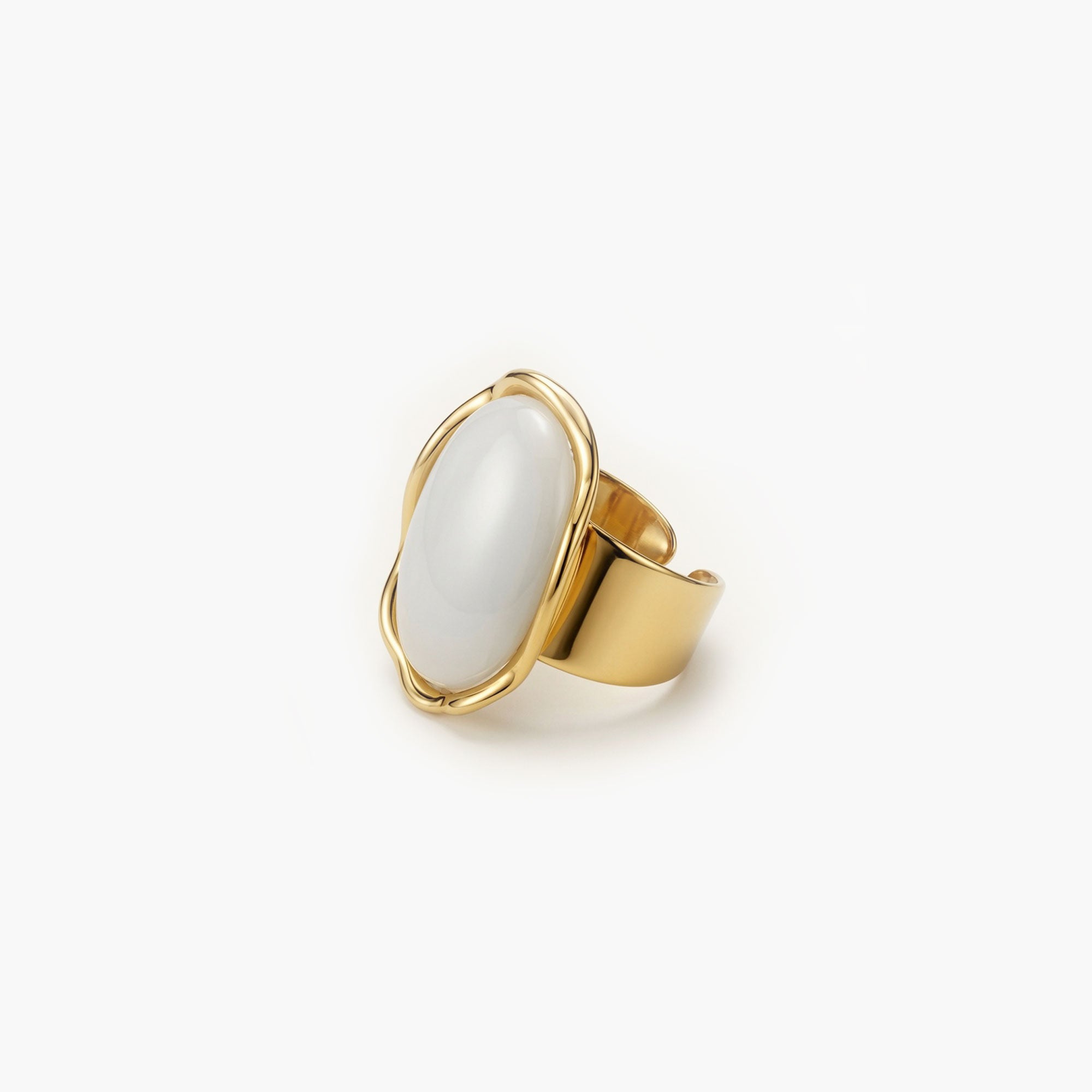 Bague perla alba dore