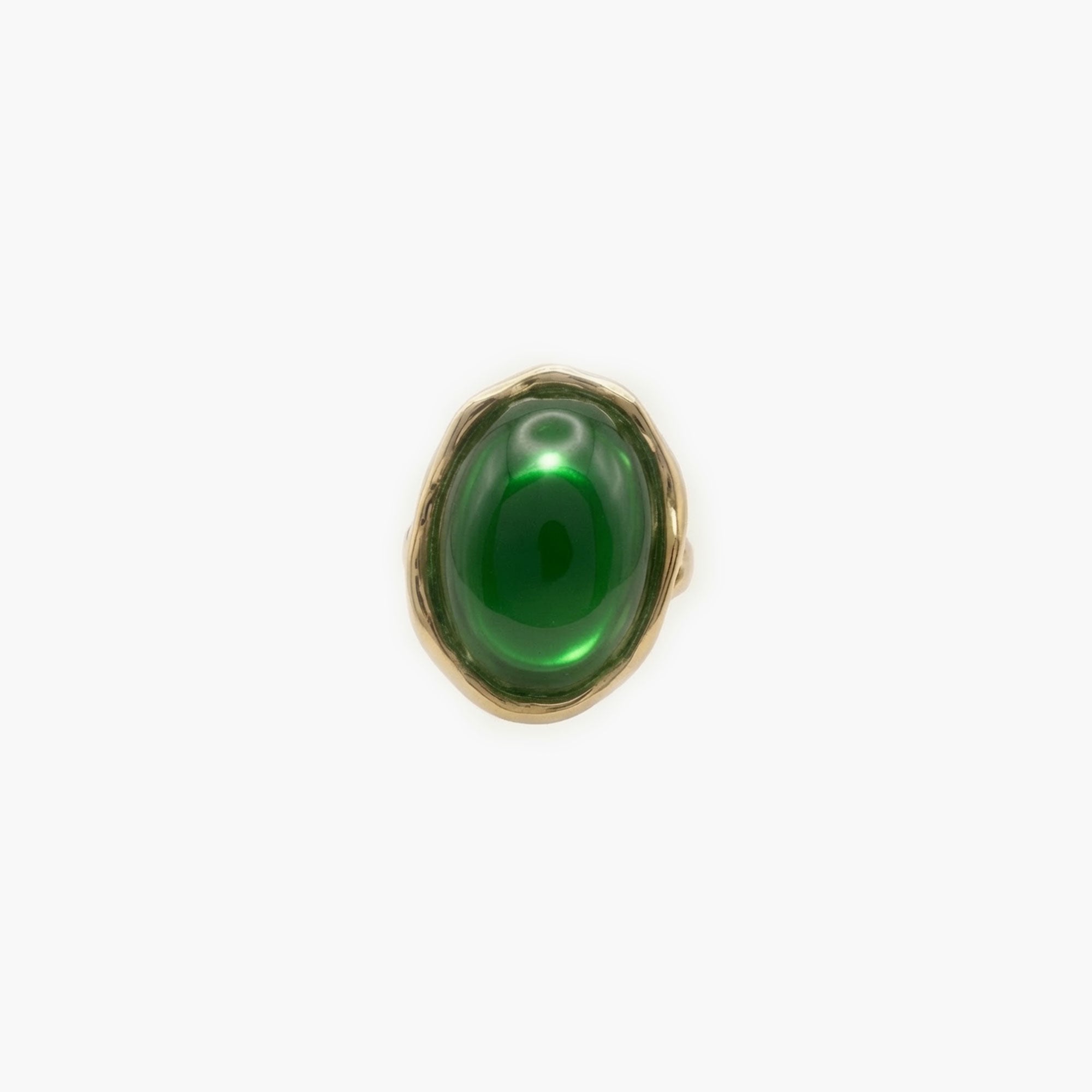 Bague perla verde dore