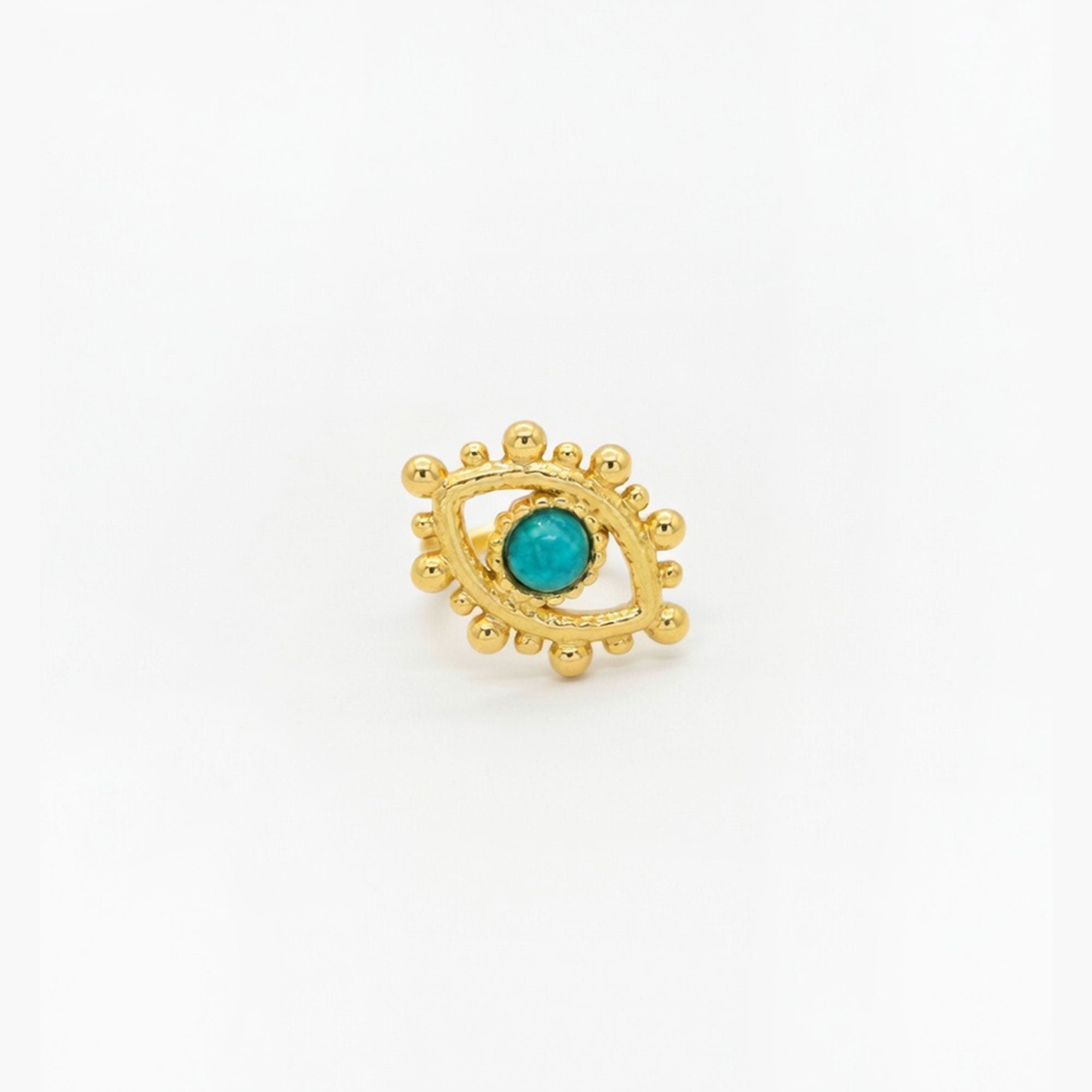 Bague protection pierre turquoise vue de face