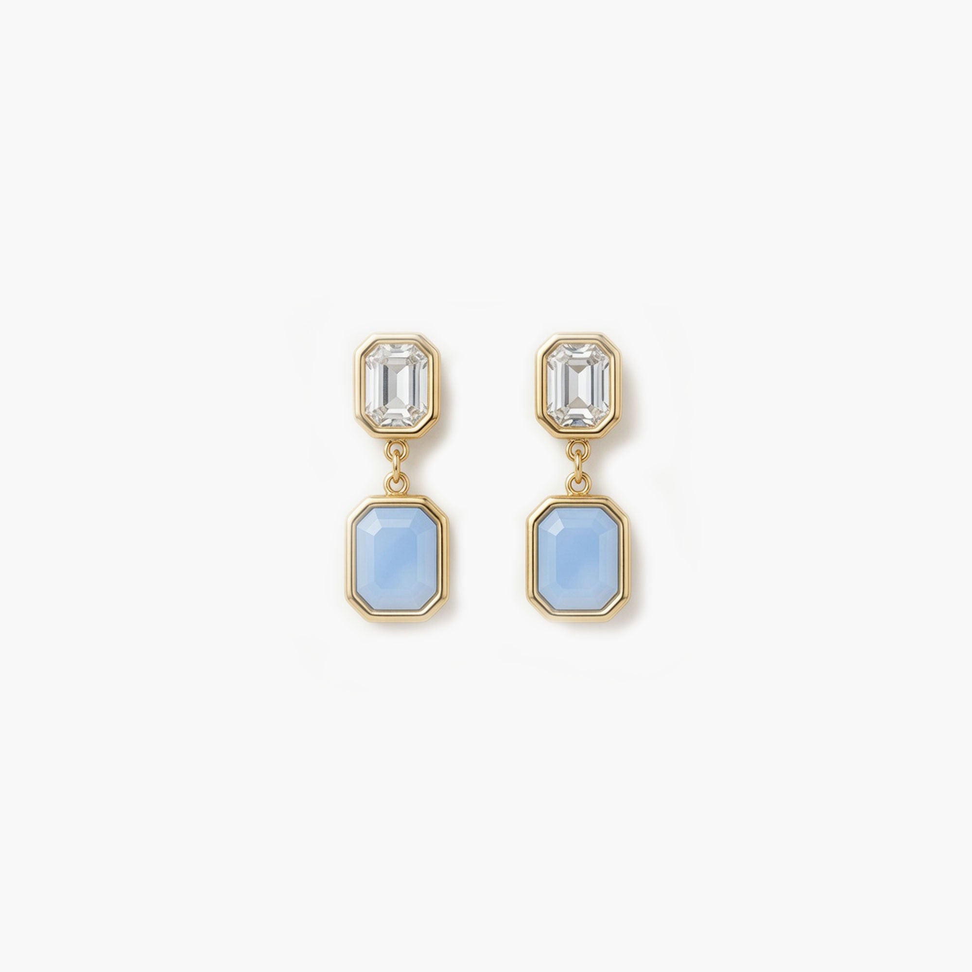 Boucles d'oreilles AURA strass bleu