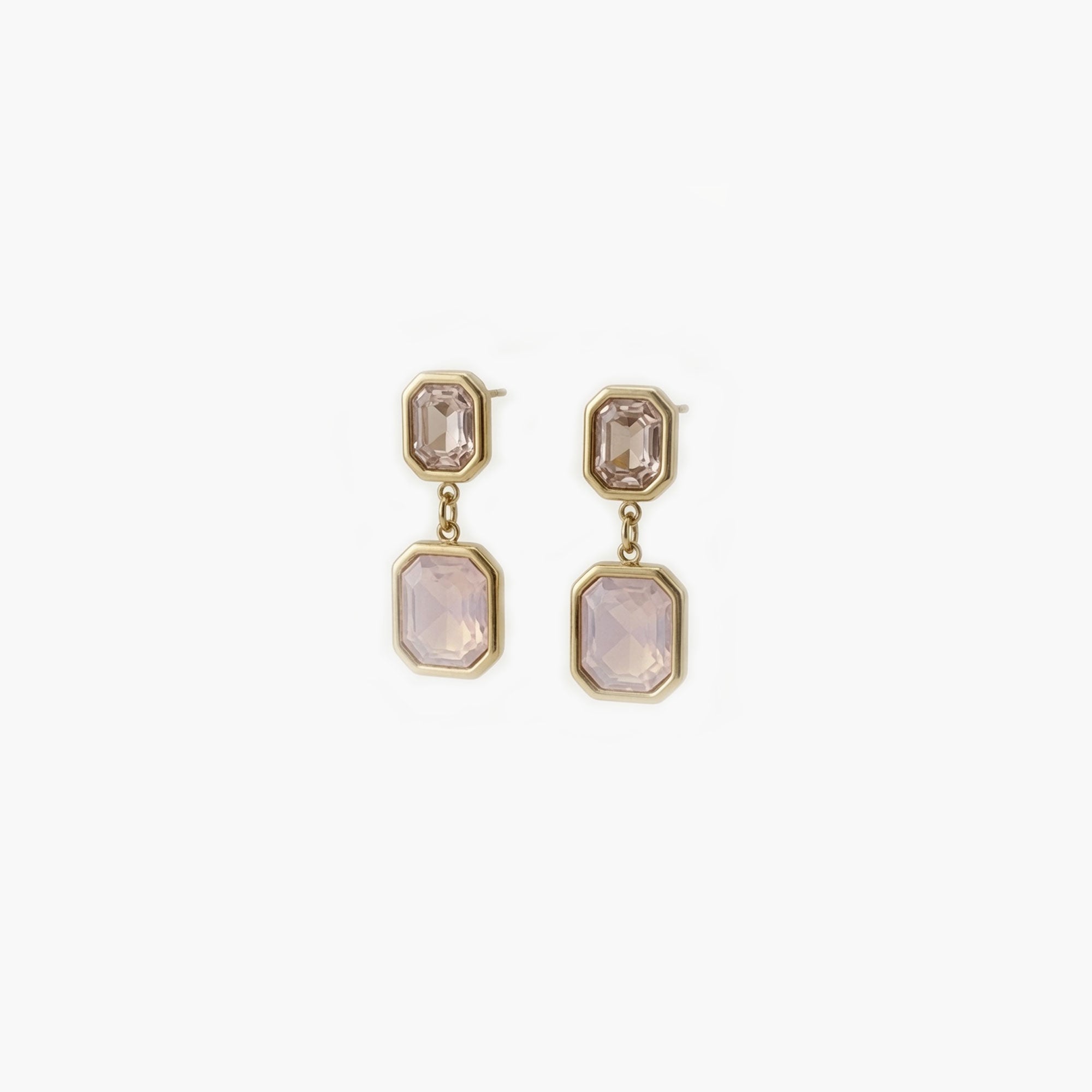 Boucles d'oreilles AURA strass rose