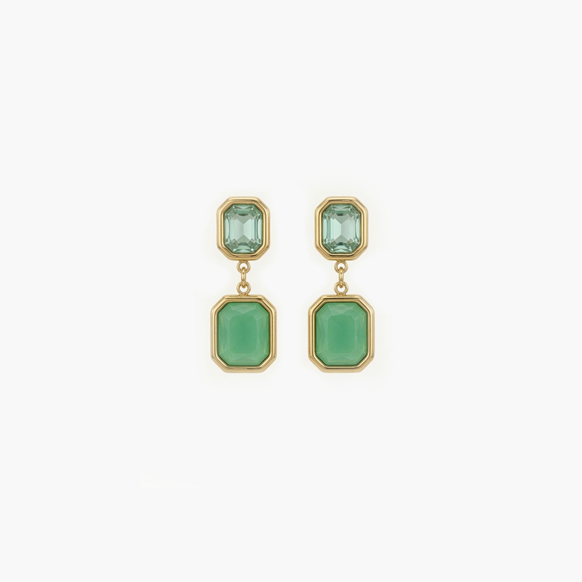 Boucles d'oreilles AURA strass vert
