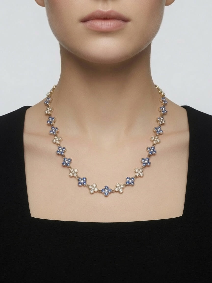 Collier AURA Strass bleu