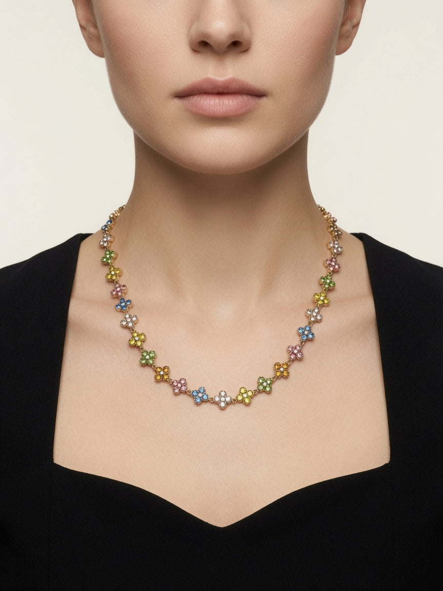 Collier AURA Strass multicolore