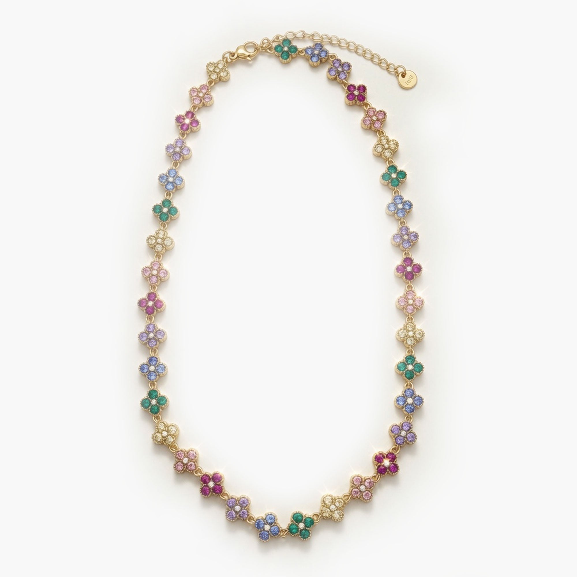 Collier AURA Strass multicolore vif