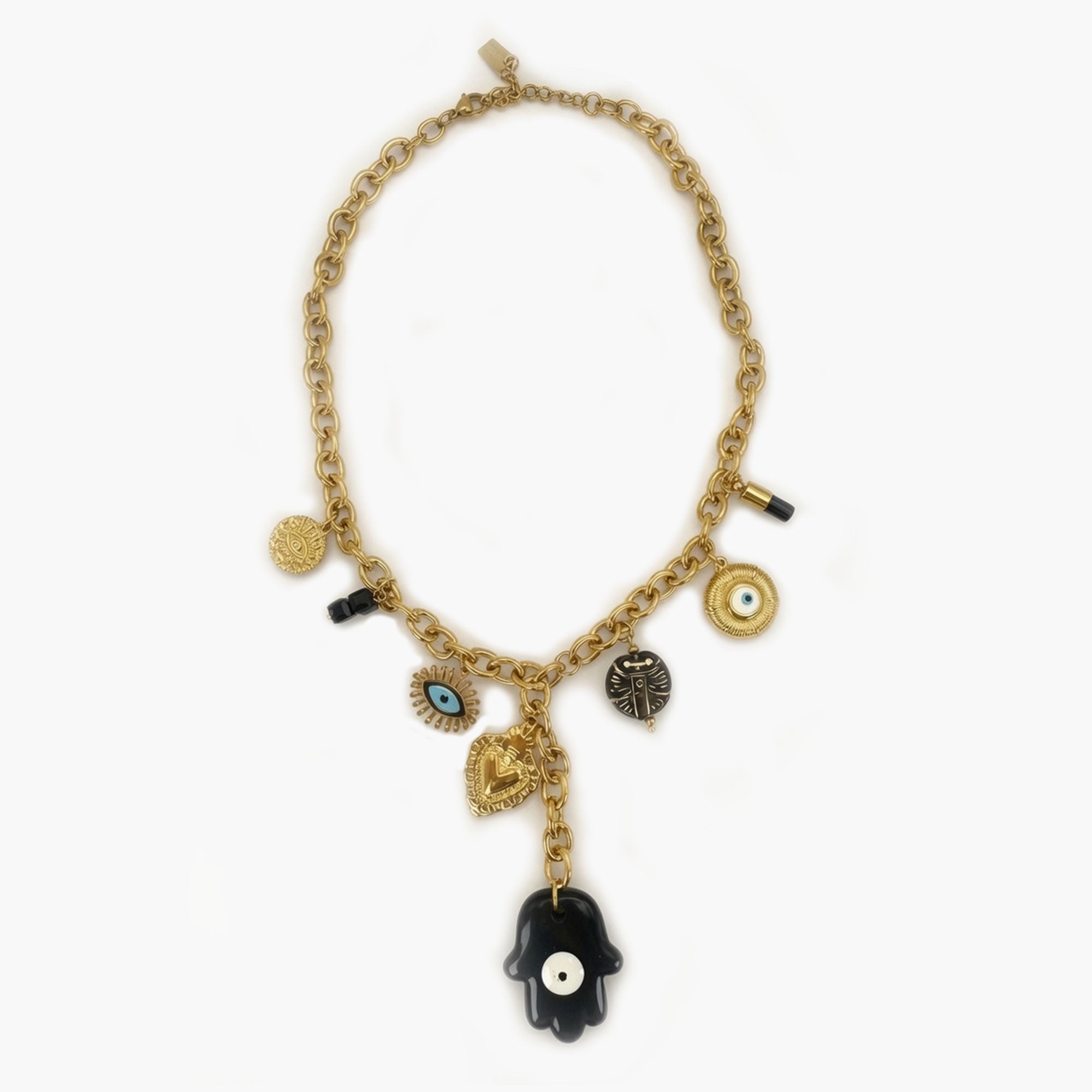 Collier protection dore noir