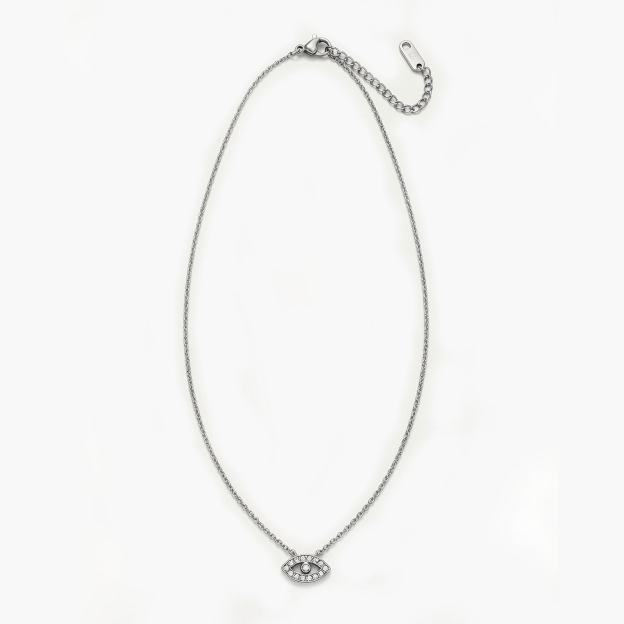 Collier protection mini strass argent