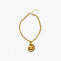Collier RIVIERA cordon beige escargot dore