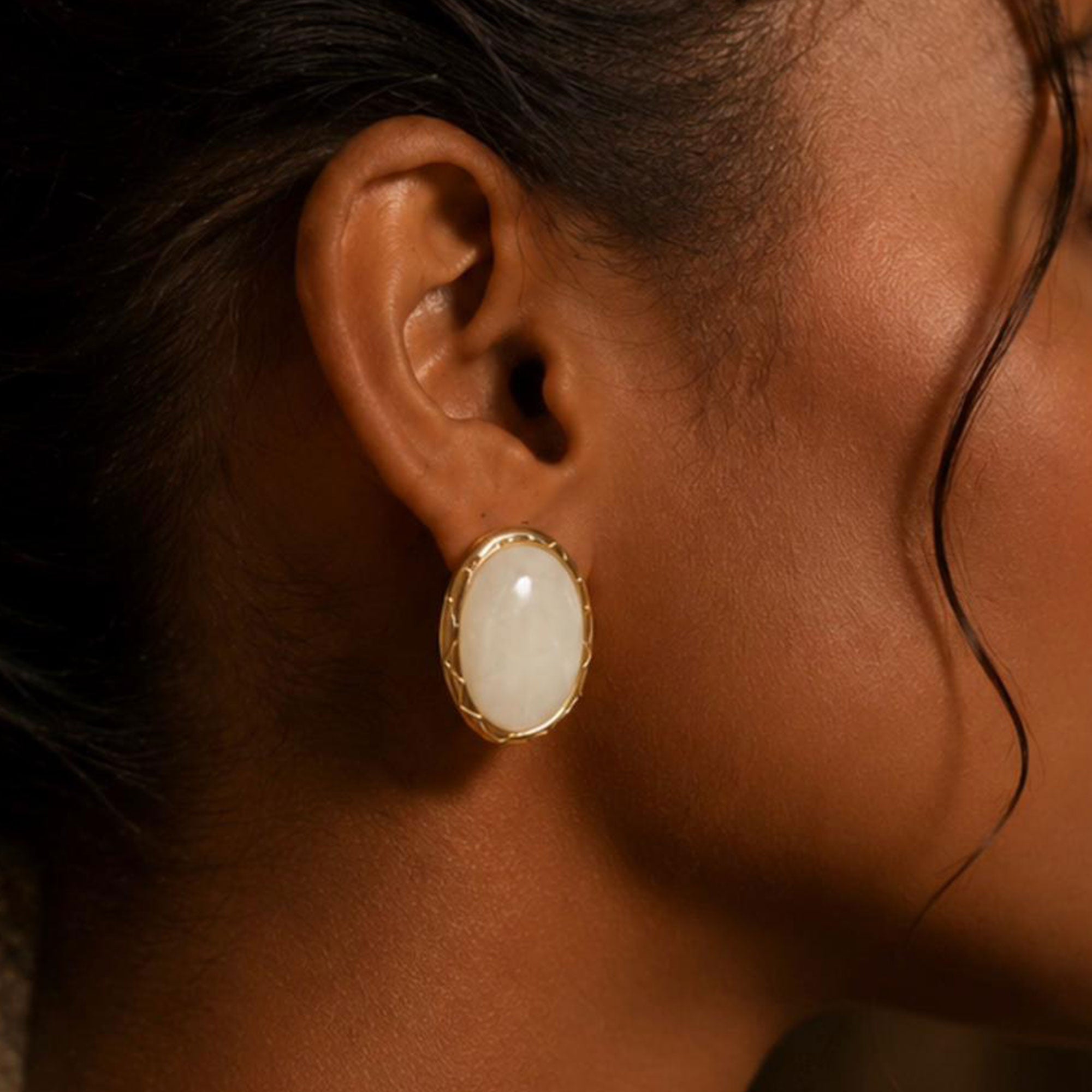 Boucles d'oreilles Elya blanc