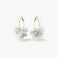 Boucles d'oreilles Flora créoles blanc