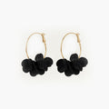 Boucles d'oreilles Flora créoles noir