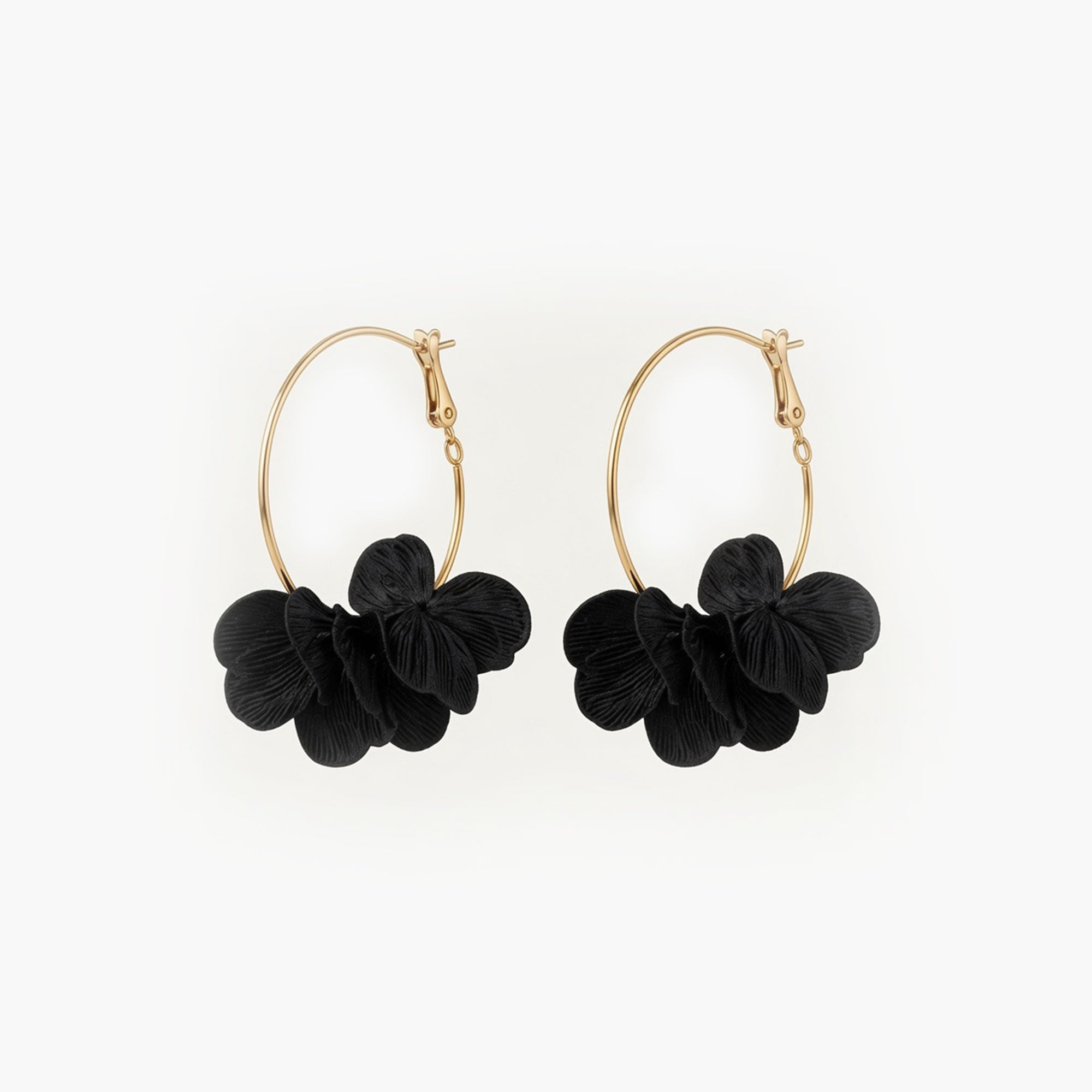 Boucles d'oreilles Flora créoles noir