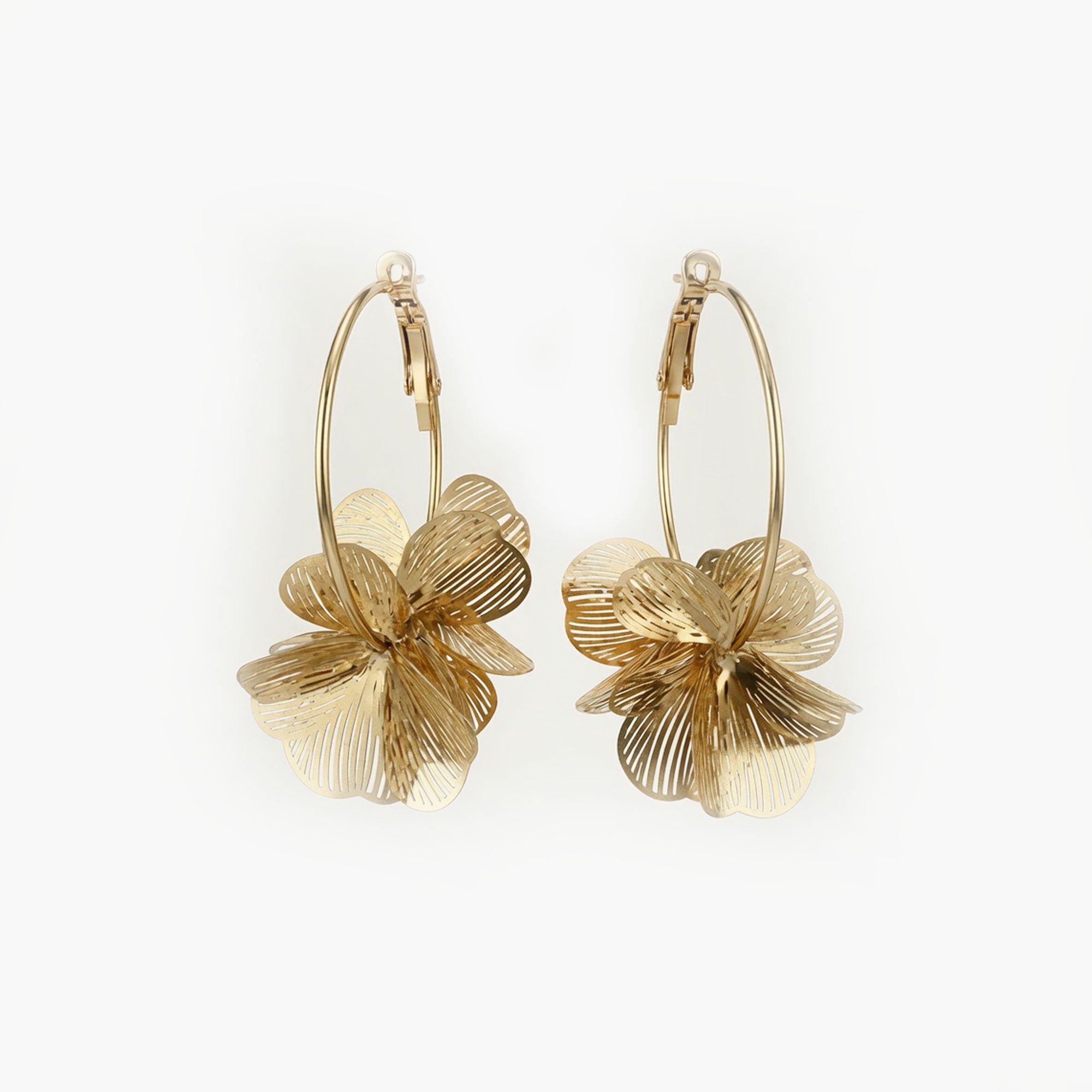 Boucles d'oreilles Flora créoles or