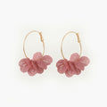 Boucles d'oreilles Flora créoles rose