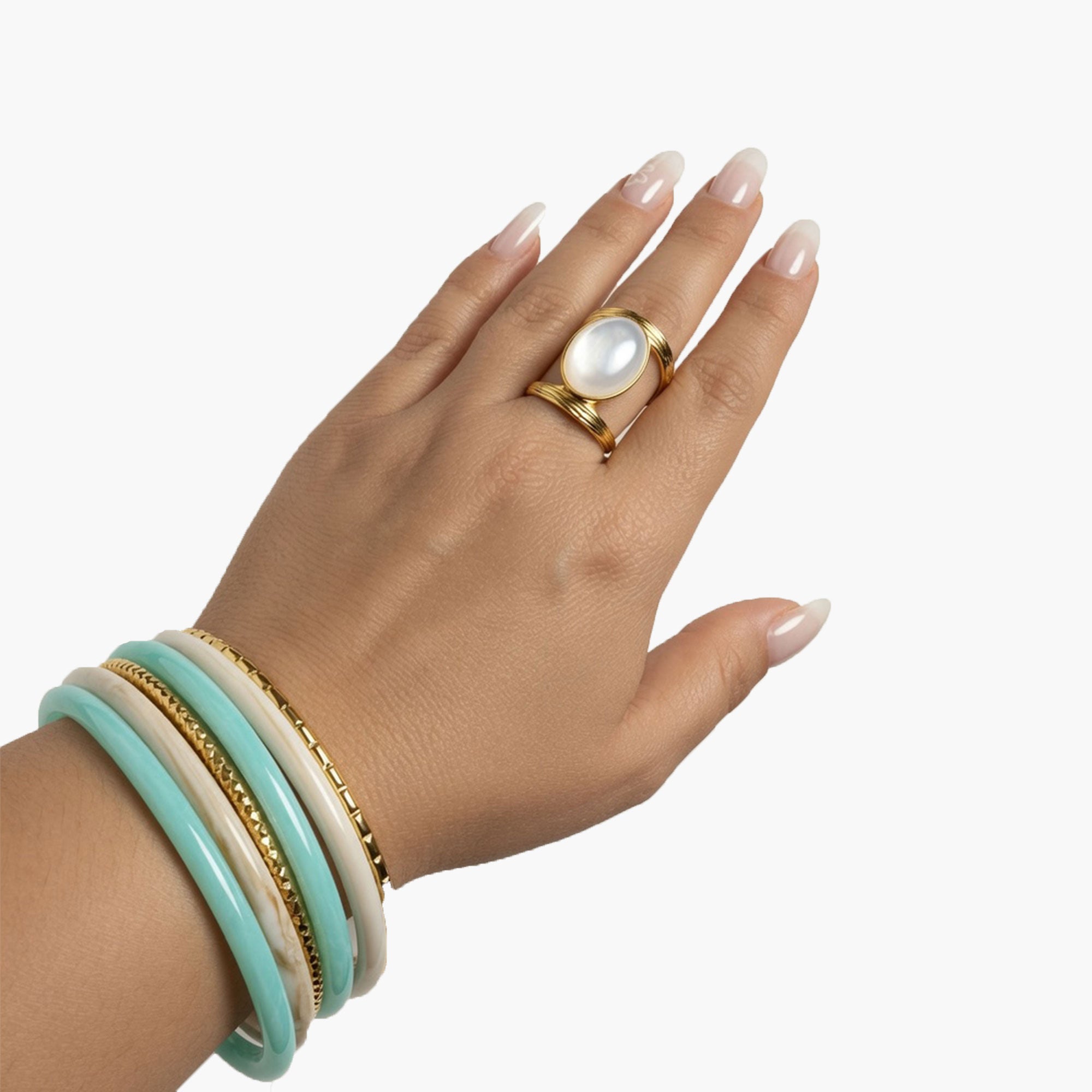 Bracelet jonc bleu glacier