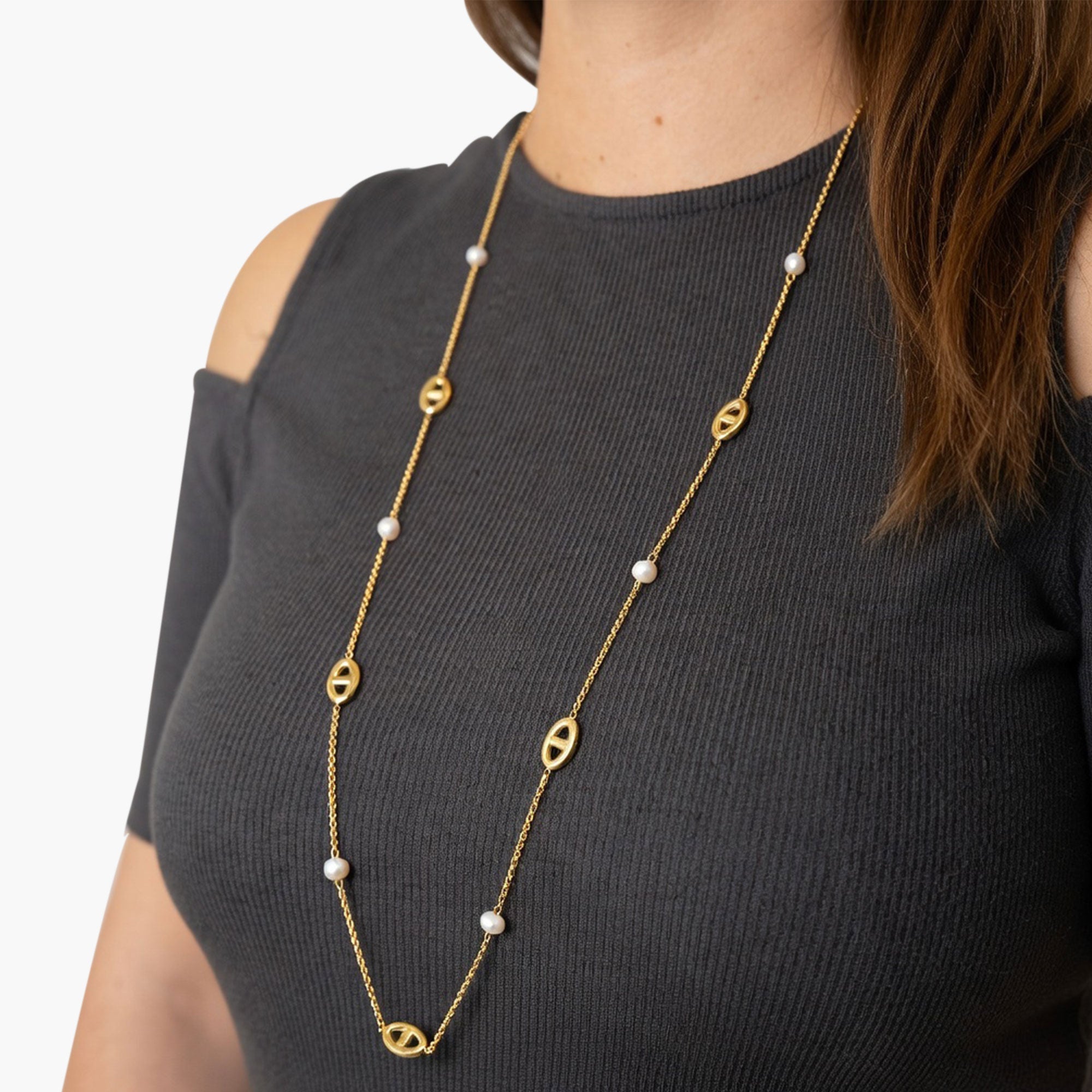 Sautoir SIGNATURE perle doré